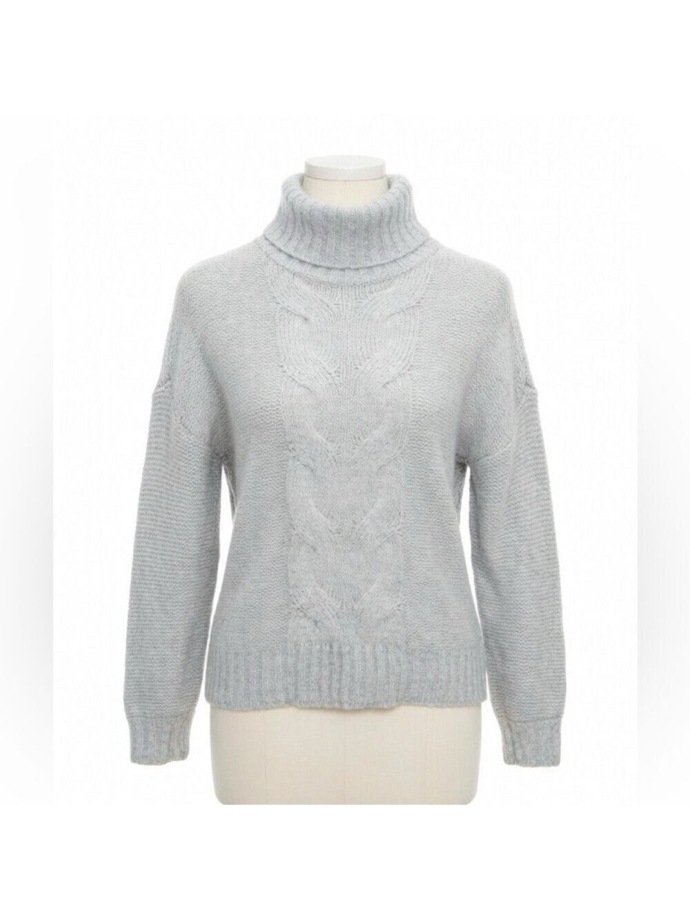Aerie Happy Place Women’s cable knit Turtleneck SweaterLight Gray Sz XS